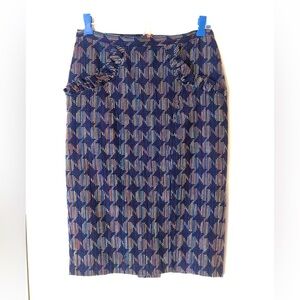 Anthropology Eva Franco Tweed Pencil Skirt Multi Color Size 4